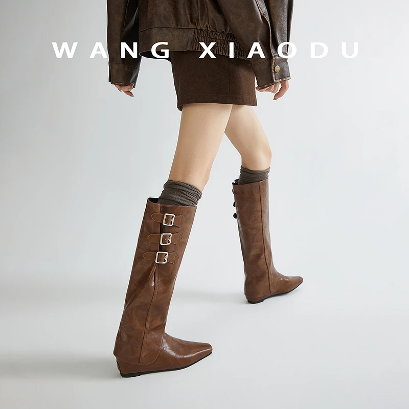 【王小毒】凡尔赛玫瑰●5cm内增高骑士靴女可拆卸两穿裤管长筒靴