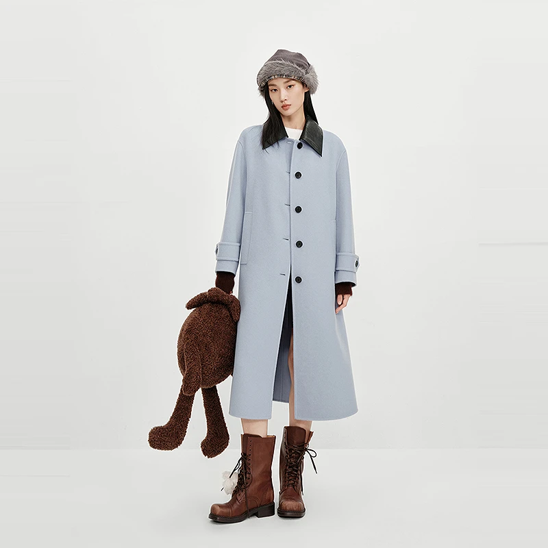 【商场同款】HPLY荷比俪冬含绵羊毛双面呢大衣秋冬外套‌HRF43500070