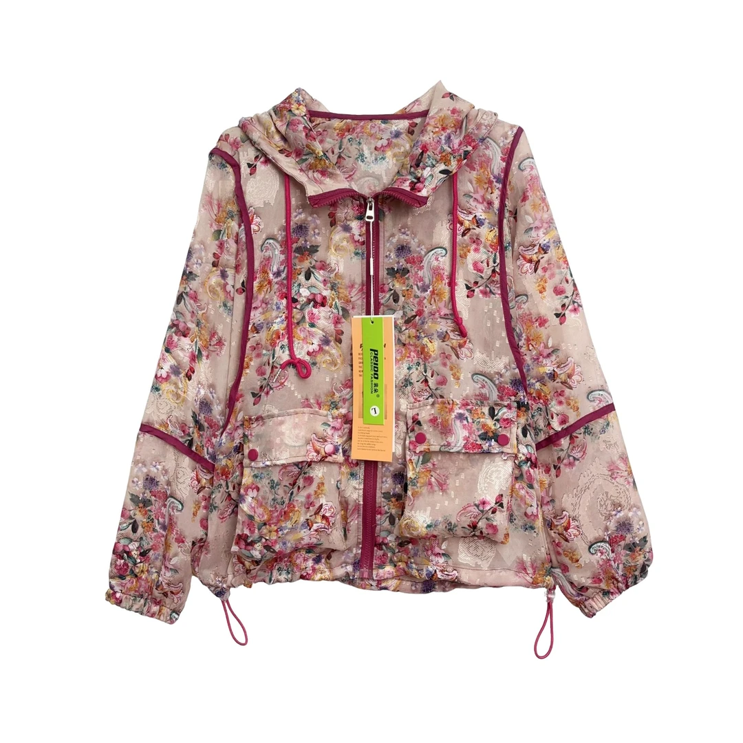 【繁花】Y307天丝麻提花镂空欧根纱防晒衣！薄如蝉翼轻如纱！