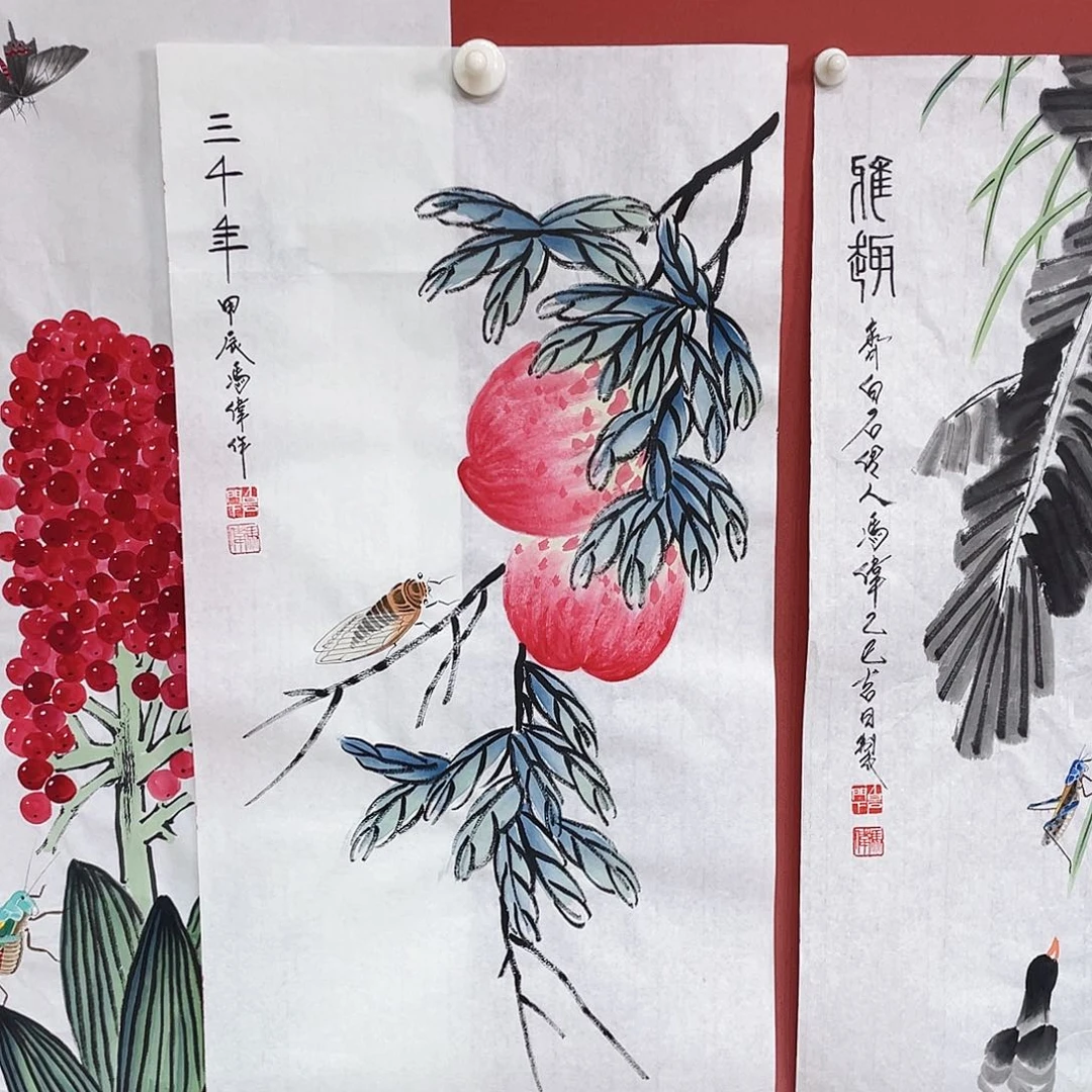 0***)国画冯伟老师手绘国画作品音浩