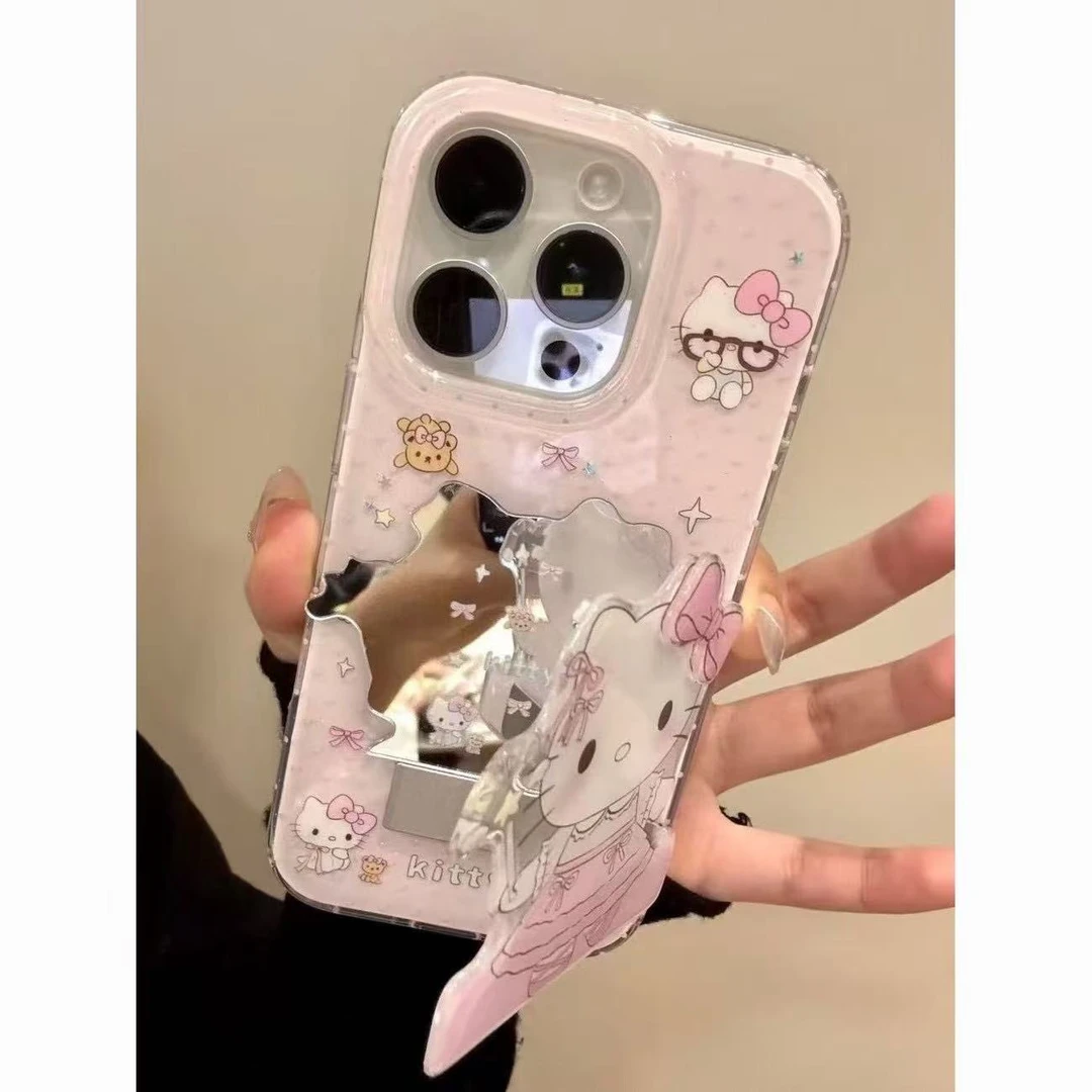 卡通魔法KT猫翻盖支架适用苹果17Promax手机壳vivo华为oppo小米15