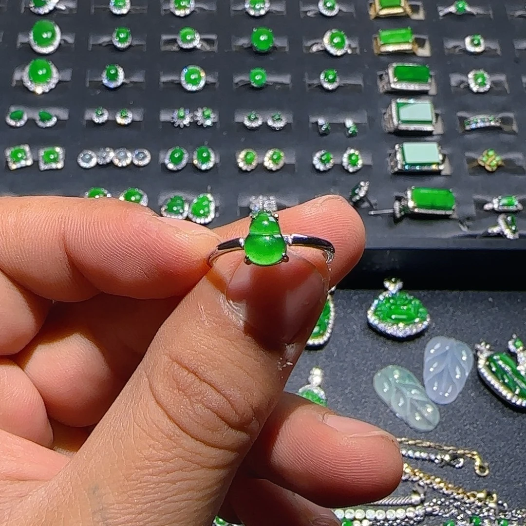 翡翠银S925镶嵌戒指