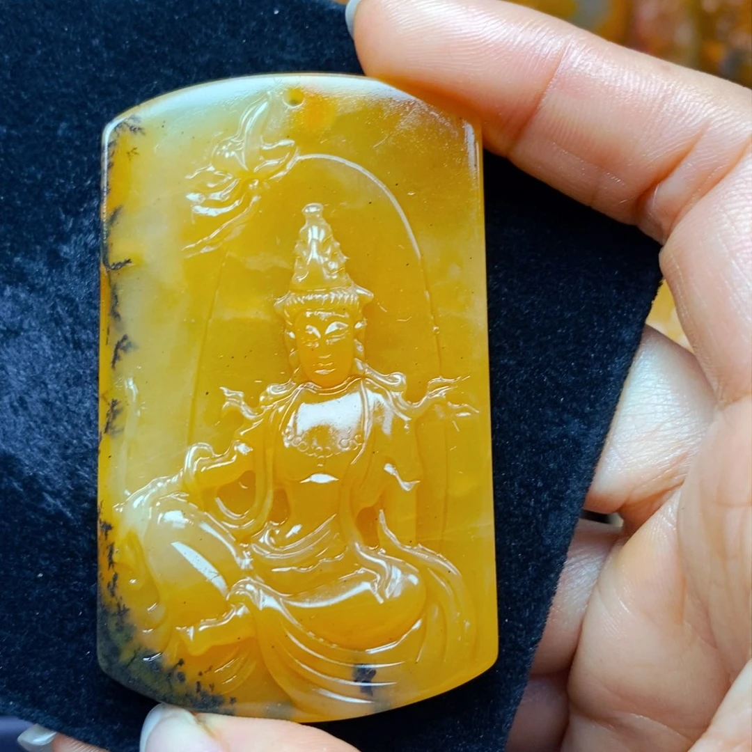 未镶嵌石英质玉（黄龙玉）吊坠(不含链)