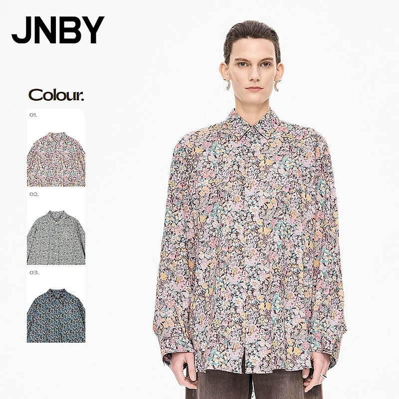 【商场同款】JNBY/江南布衣25秋新品Liberty碎花衬衫女5P8214120
