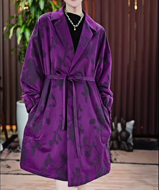 【禧禧家定制】紫韵东方香云纱风衣J24441