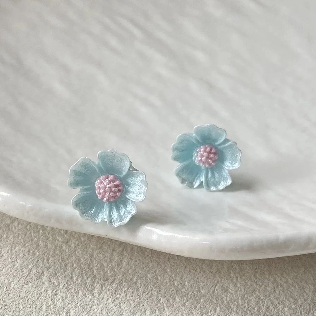 铜合金耳饰 夏日小花耳饰少女心花朵耳环精致小清新简约耳饰E350