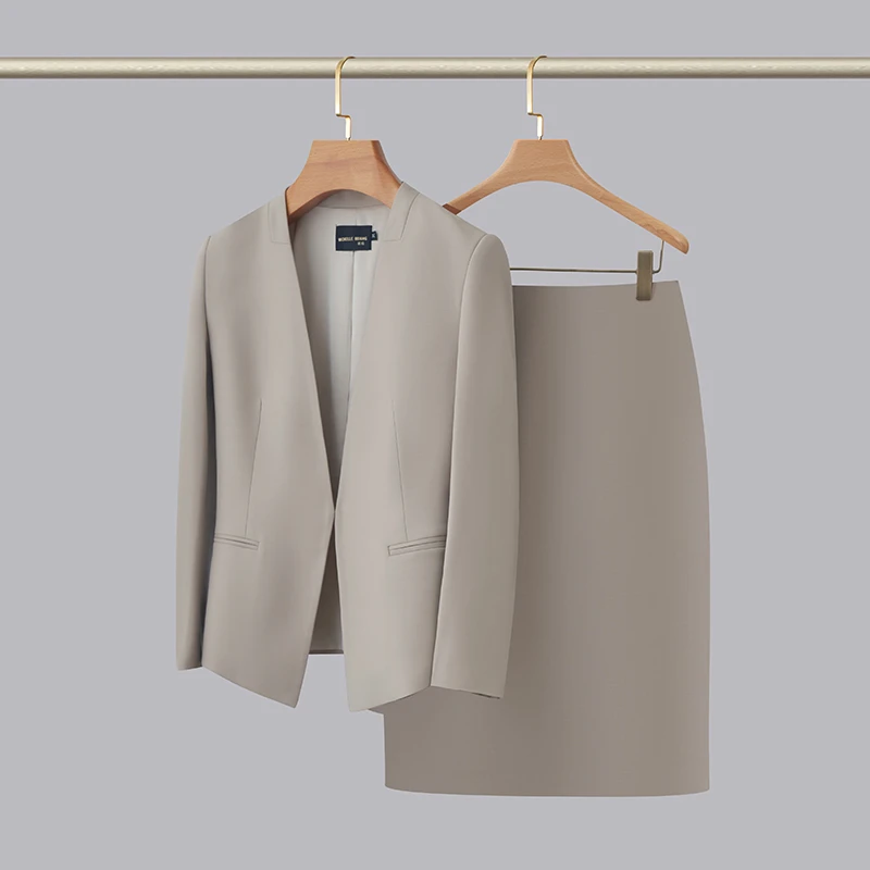 轻奢职业通勤女装西装半裙显瘦西装外套修身气质黑色西装外套女