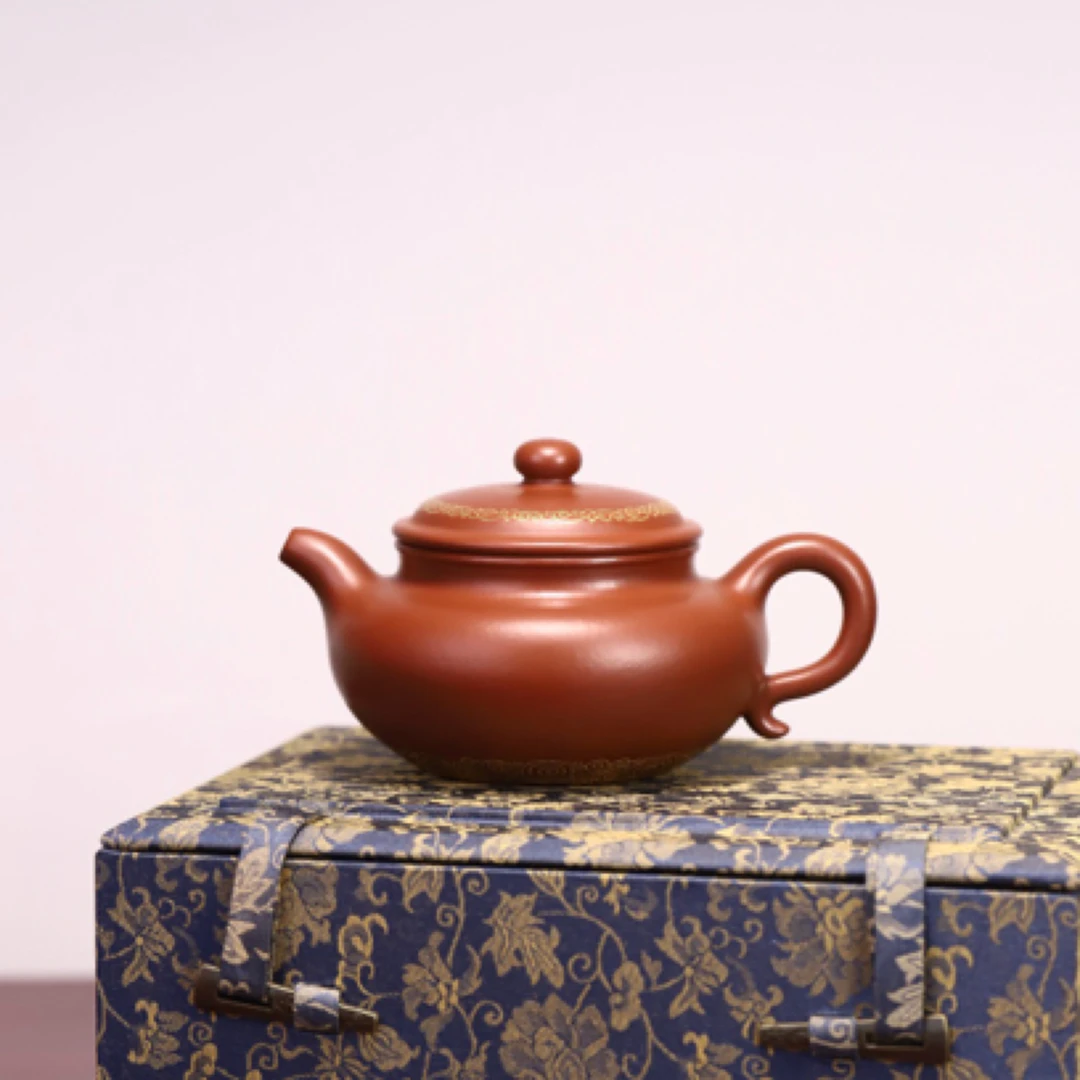 郭辉老师仿古·全手工 描金           /容量210cc/原矿朱泥