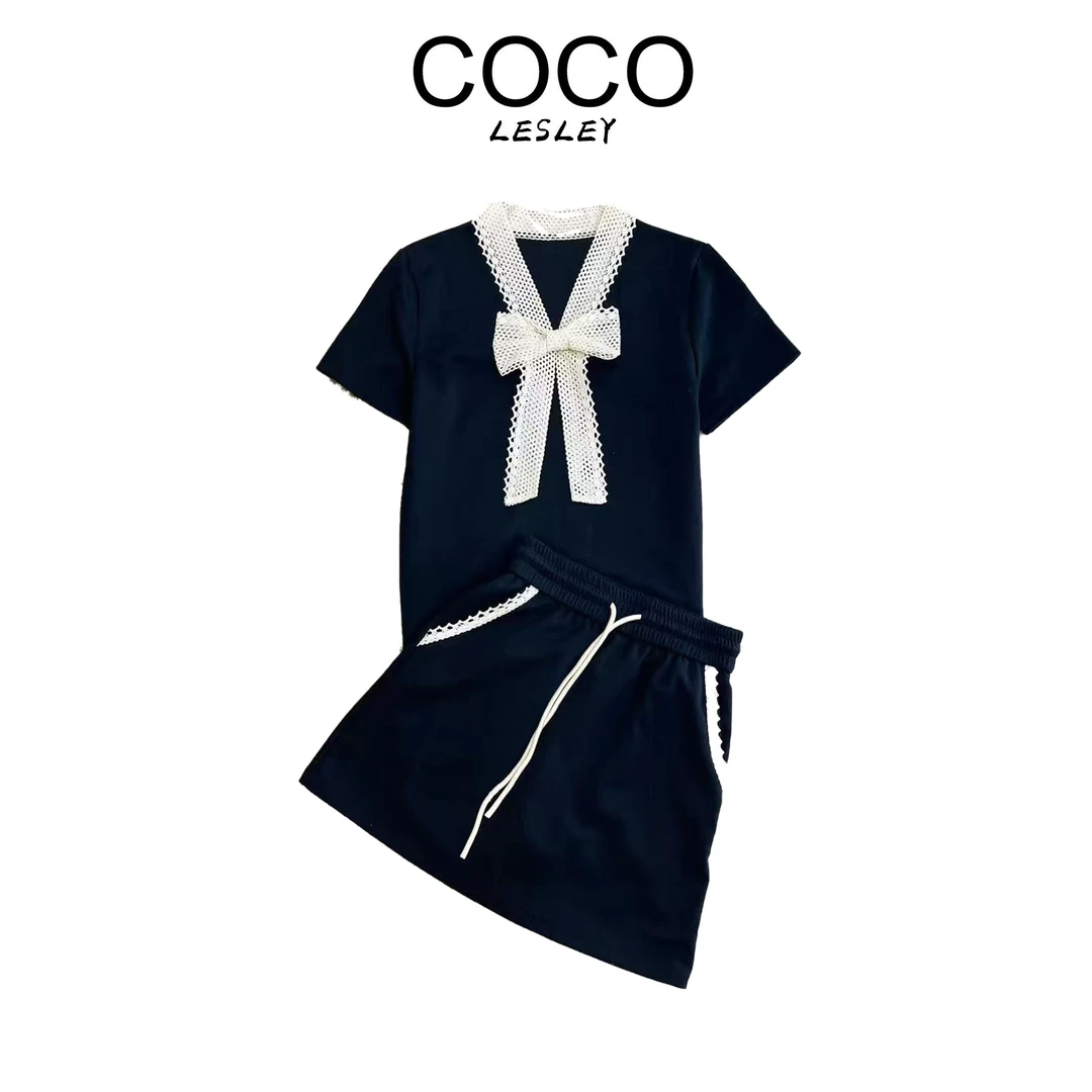 【COCO LESLEY】TZ25163重工手工蝴蝶结裙裤套装