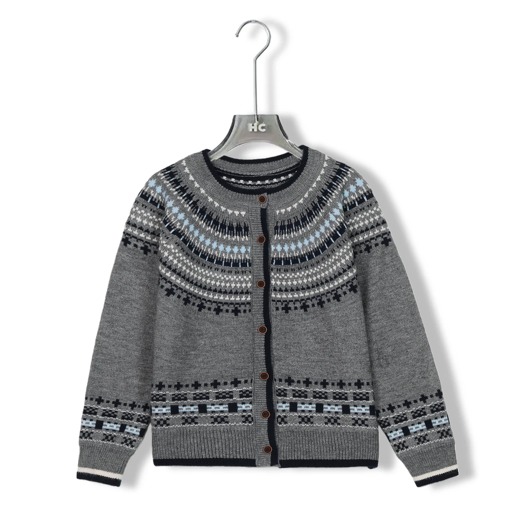 雪花丨费尔岛秋冬气质加厚针织衫开衫6551