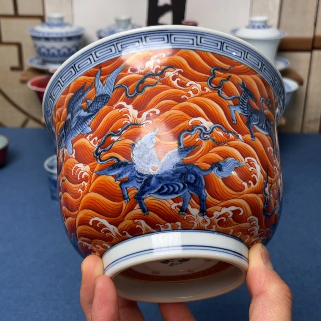 千静悦心出品景德镇青花海八怪水洗茶海