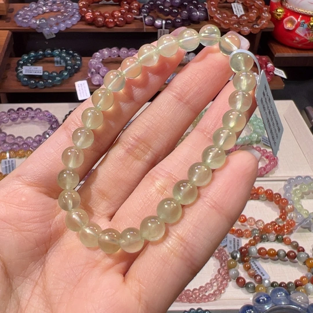 未镶嵌葡萄石手链6m浓郁色绿葡萄石