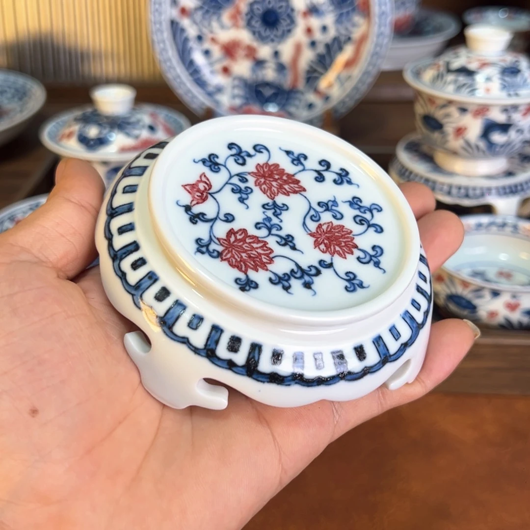 摆件景德镇陶瓷手绘茶器百宝箱