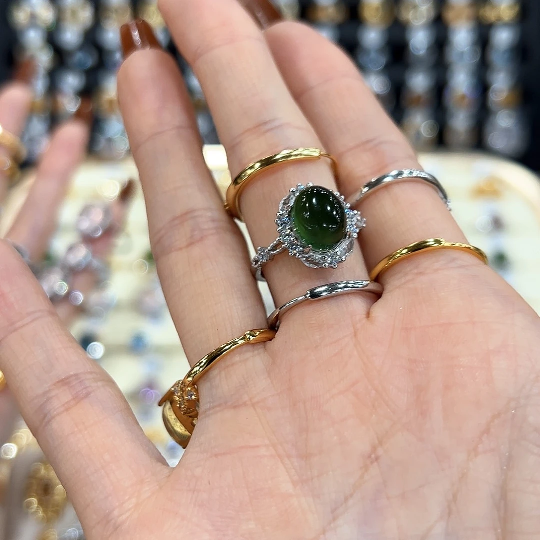 水晶金色拖不保色介意慎拍银托不掉色银S925镶嵌L**X