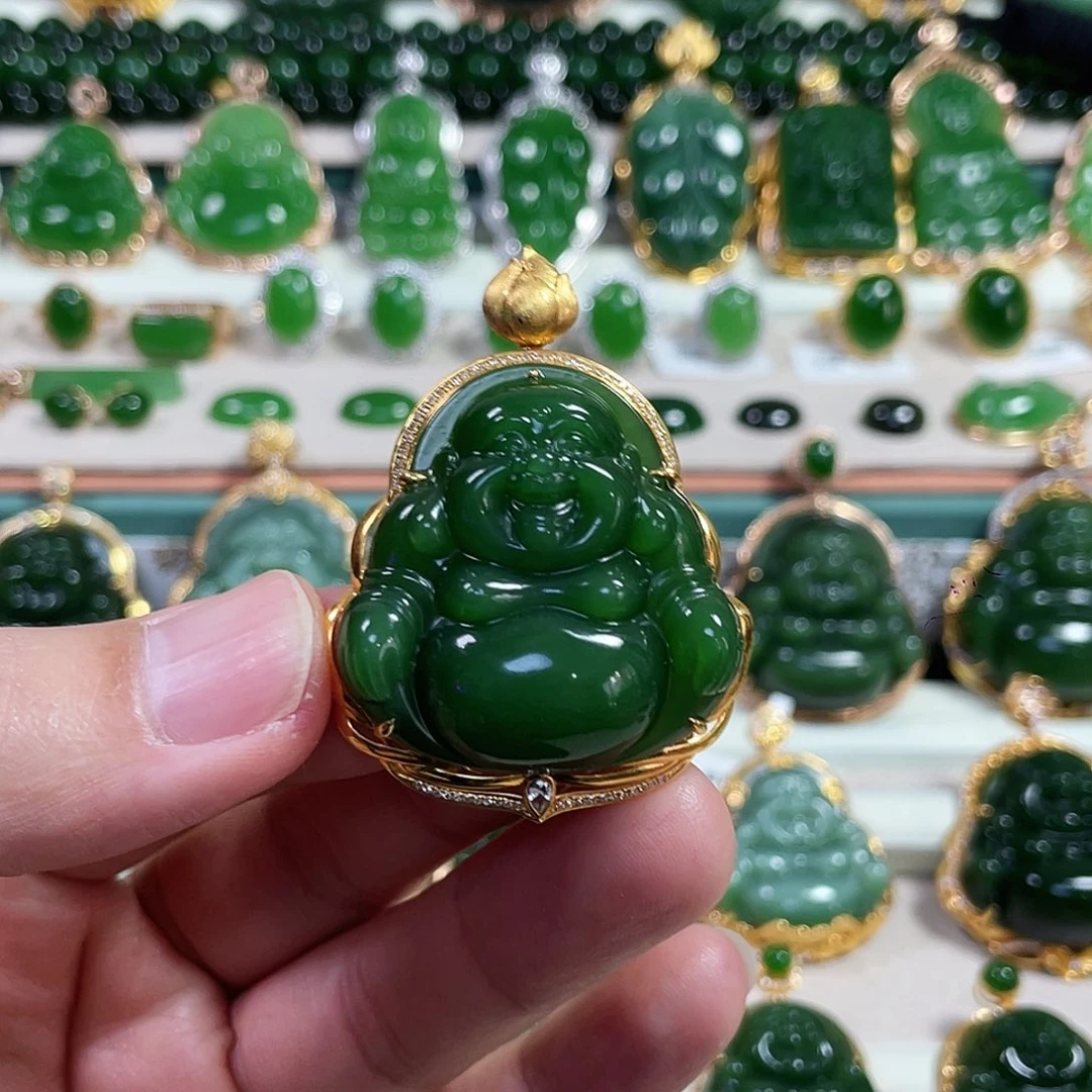 和田玉（碧玉）未镶嵌颈饰35mm