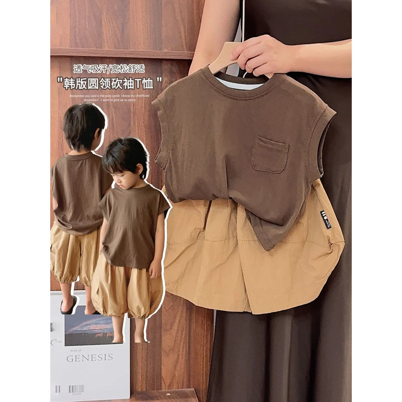 《必入爆款》森系男女童雪花棉背心新款韩版儿童无袖T恤25XL1440