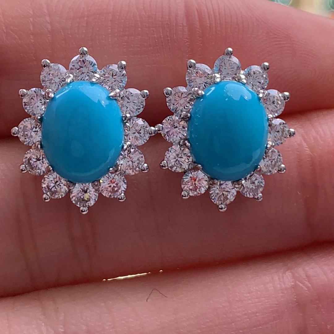 未镶嵌绿松石耳钉