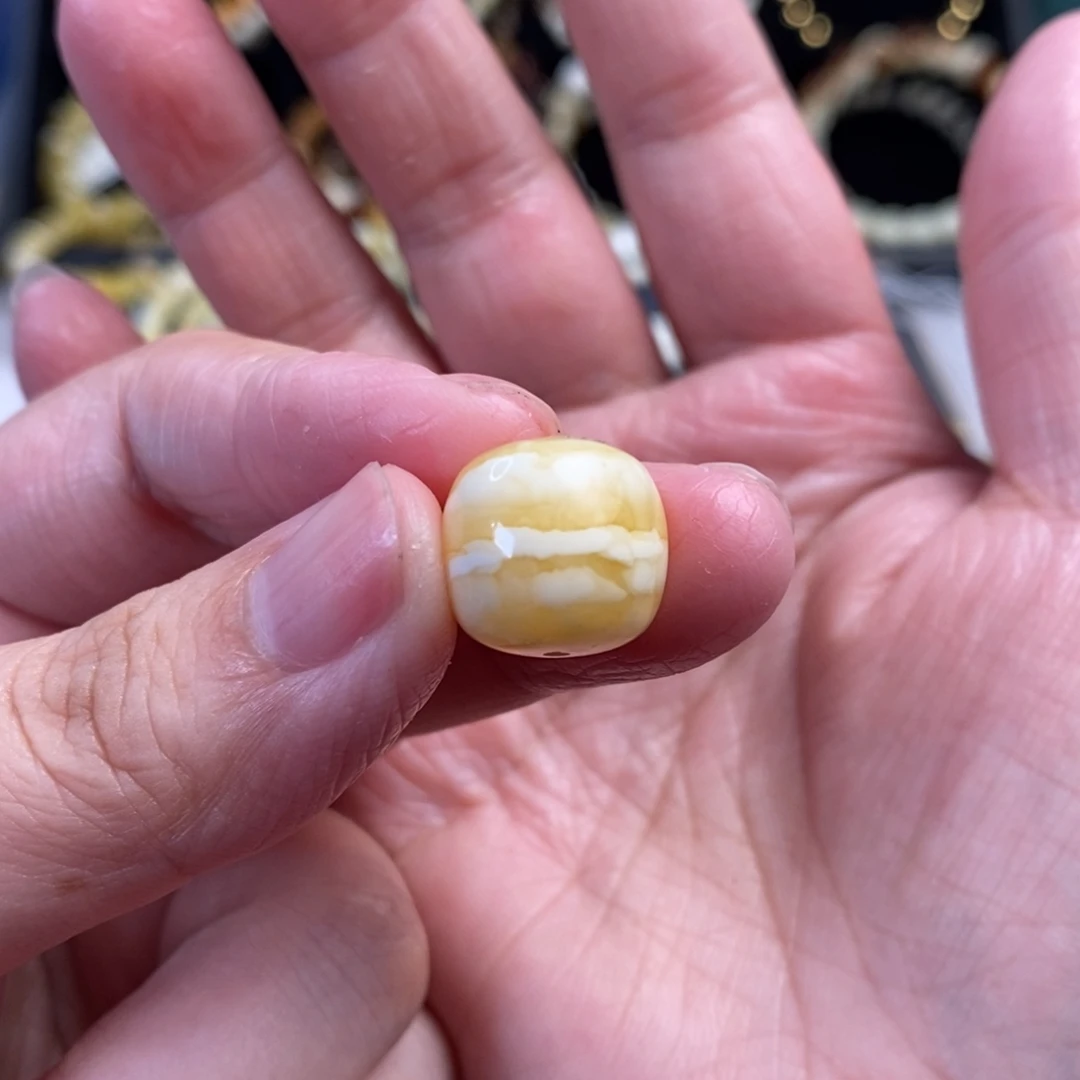 裸石蜜蜡未镶嵌虎皮纹老型单珠14