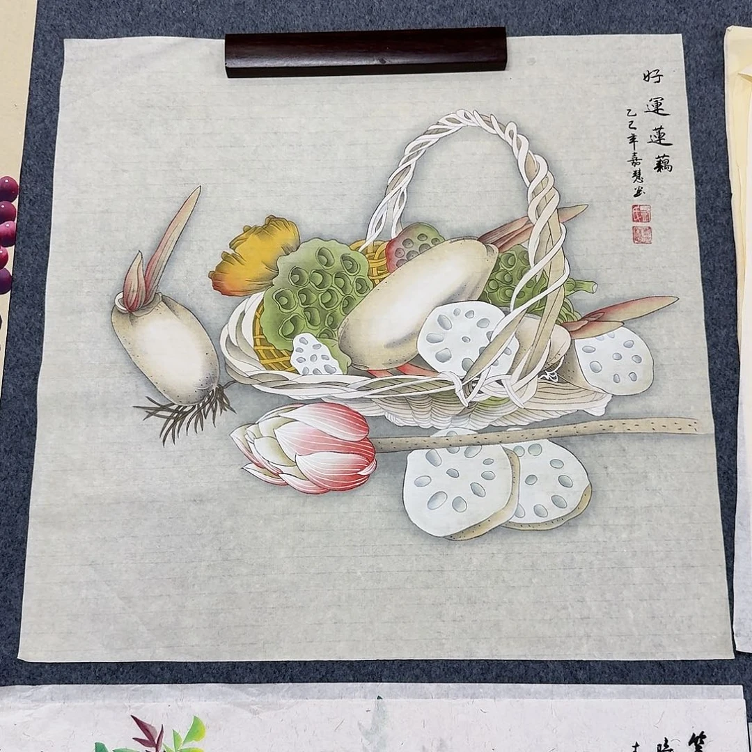 3***1国画四尺斗方70X70纯手绘作品