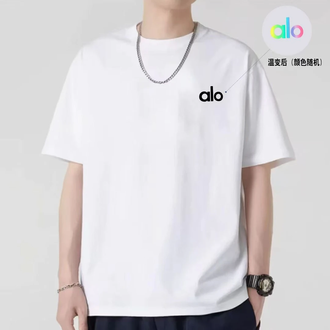 夏季新款字母印花温变潮牌t恤短袖男宽松大版显瘦小众男装