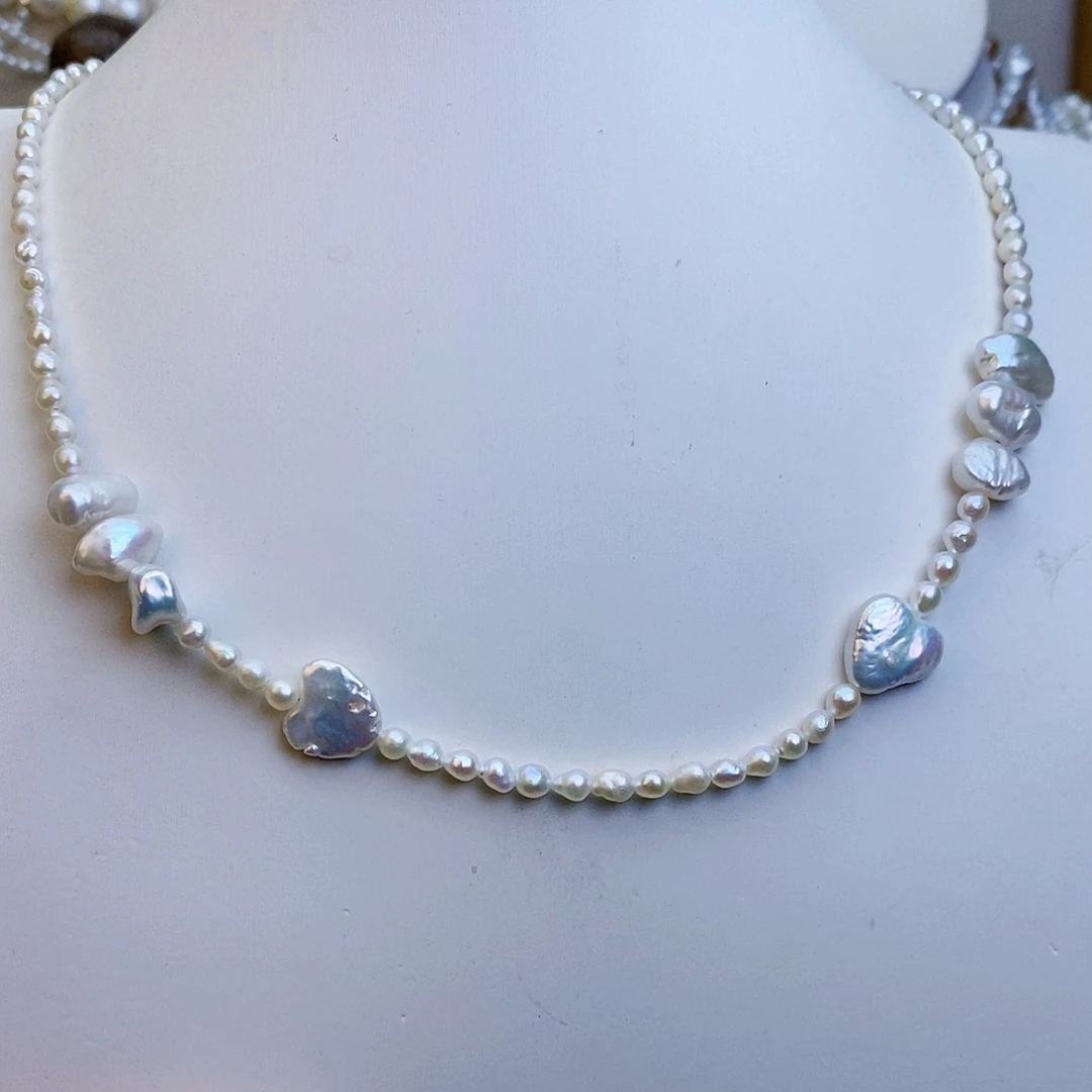 淡水珍珠颈饰银S925镶嵌