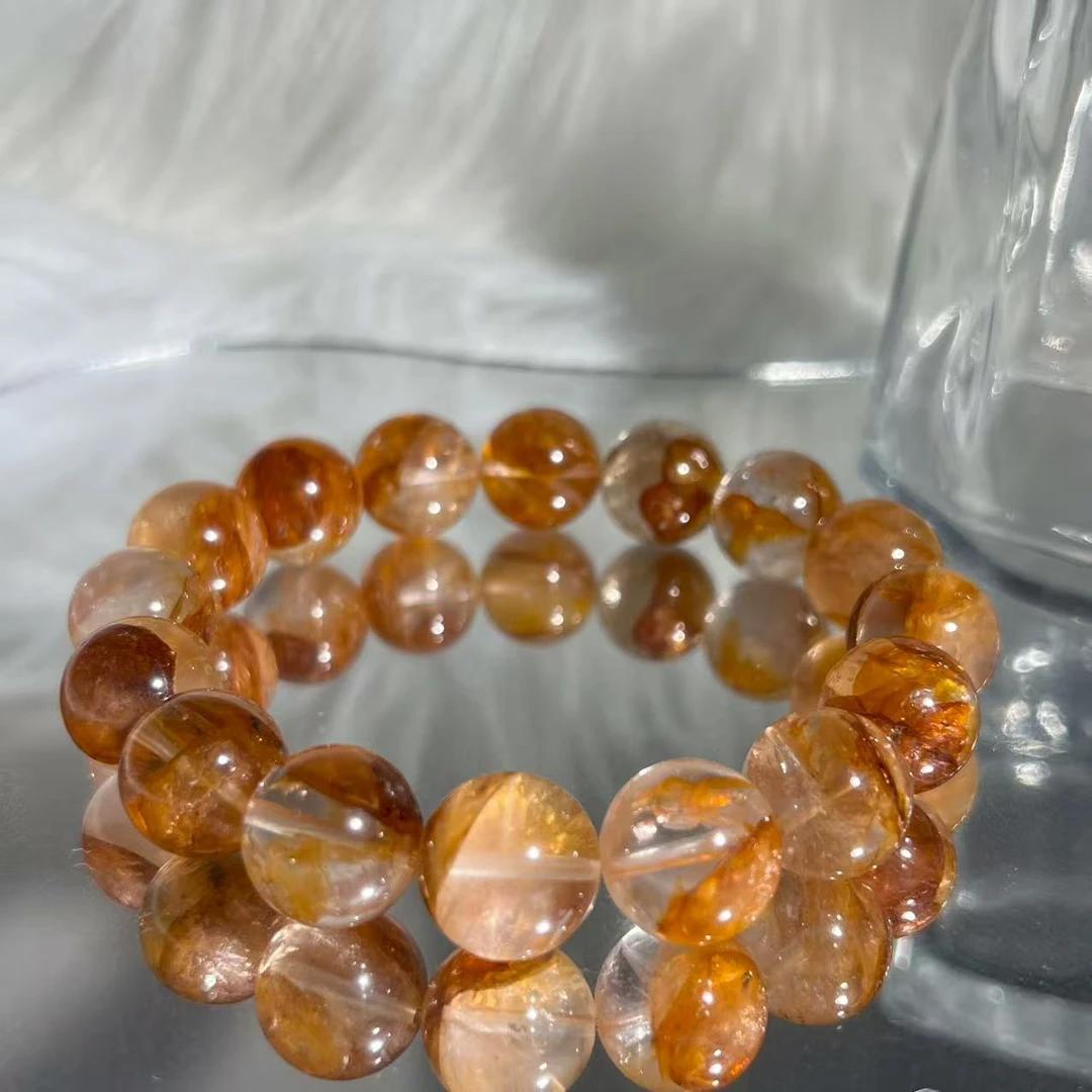 水晶天然黄胶花单圈手串-Y0072多样性发其一