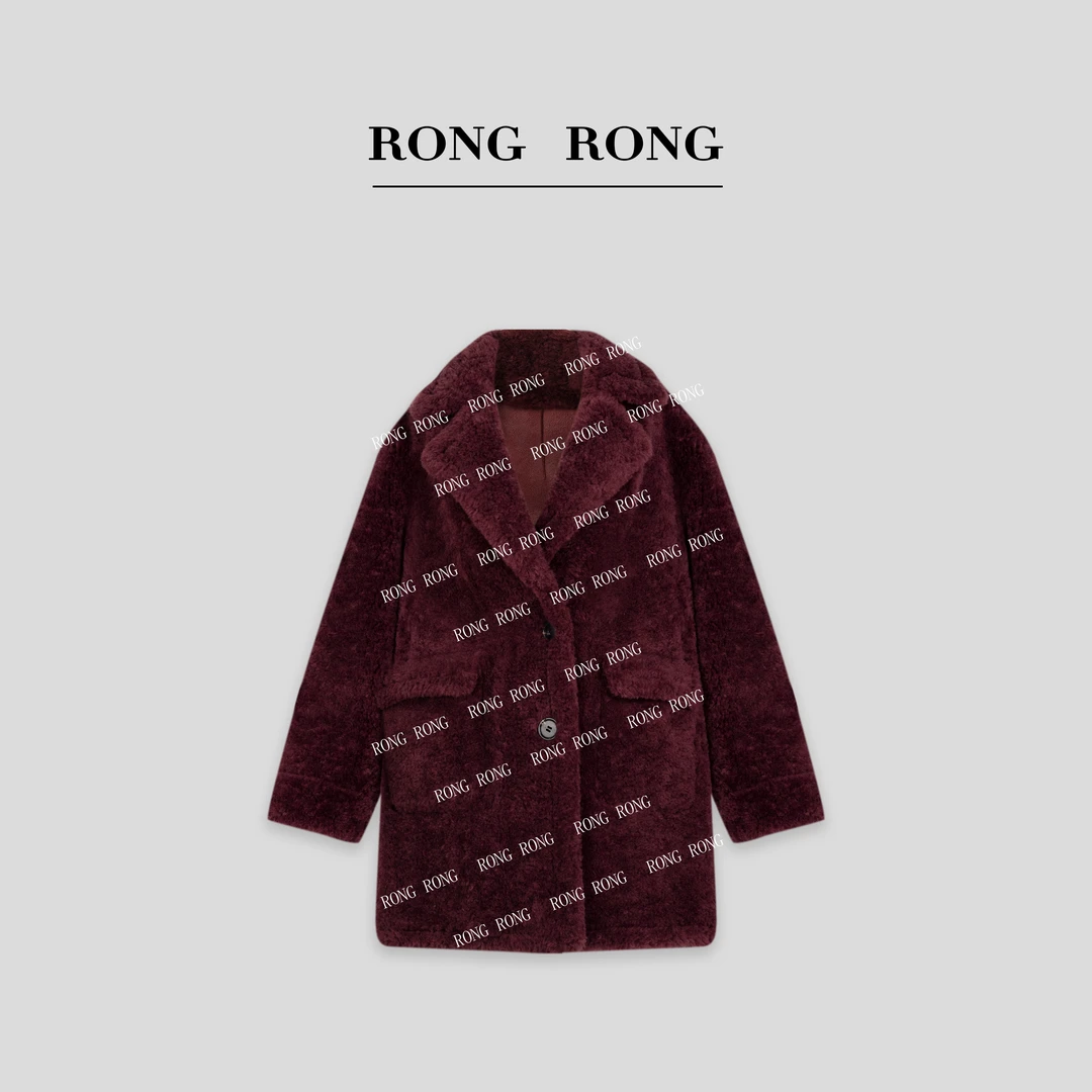 溶溶T【浮光月驰】RONGRONG 100绵羊毛翻领法式风廓形大衣NAROOM042