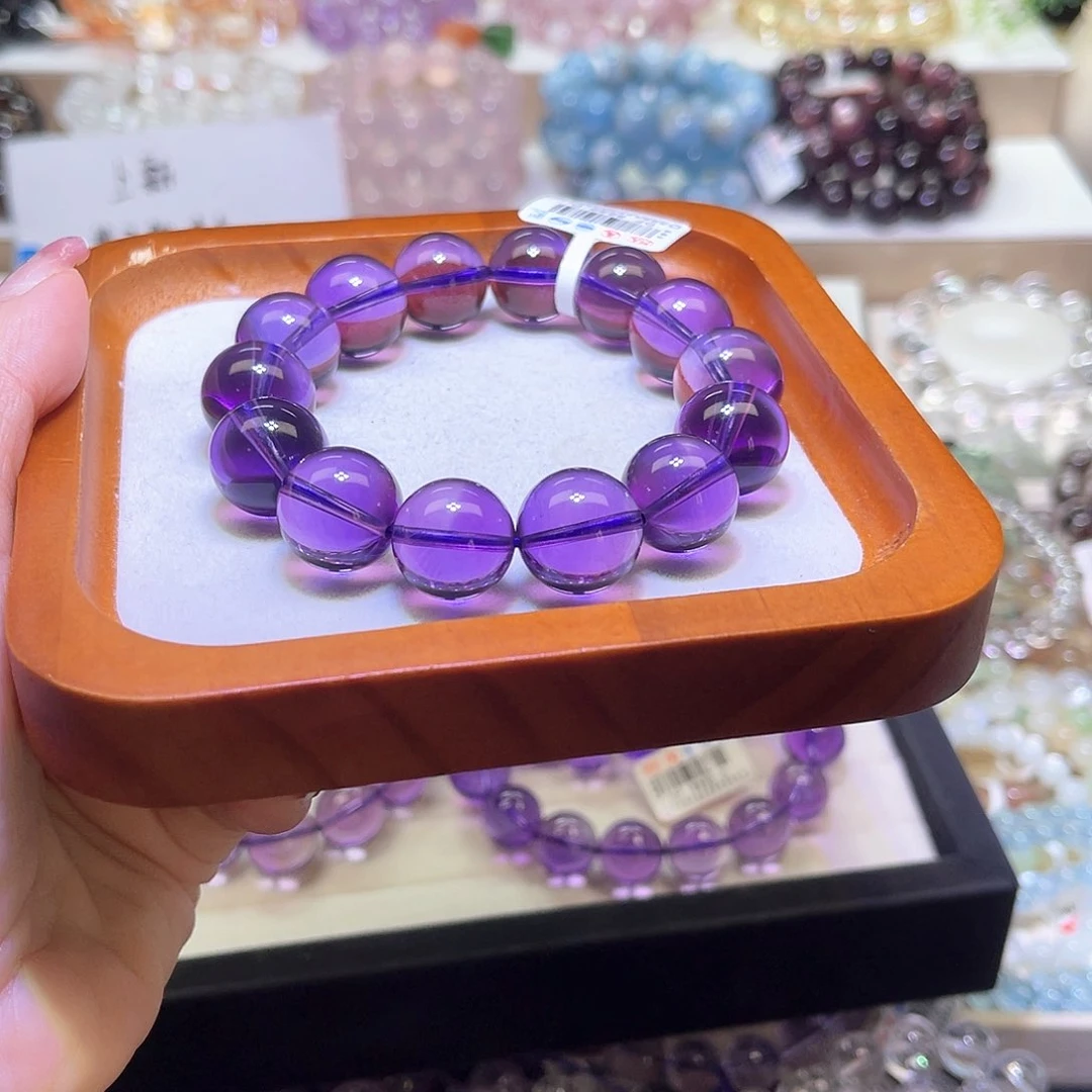 D***o水晶手链未镶嵌Y巴西紫水晶15.5