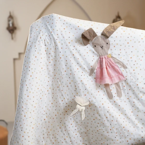 【小兔叽-白】120*150cm全棉A类双层纱贴布绣夏被亲肤透气