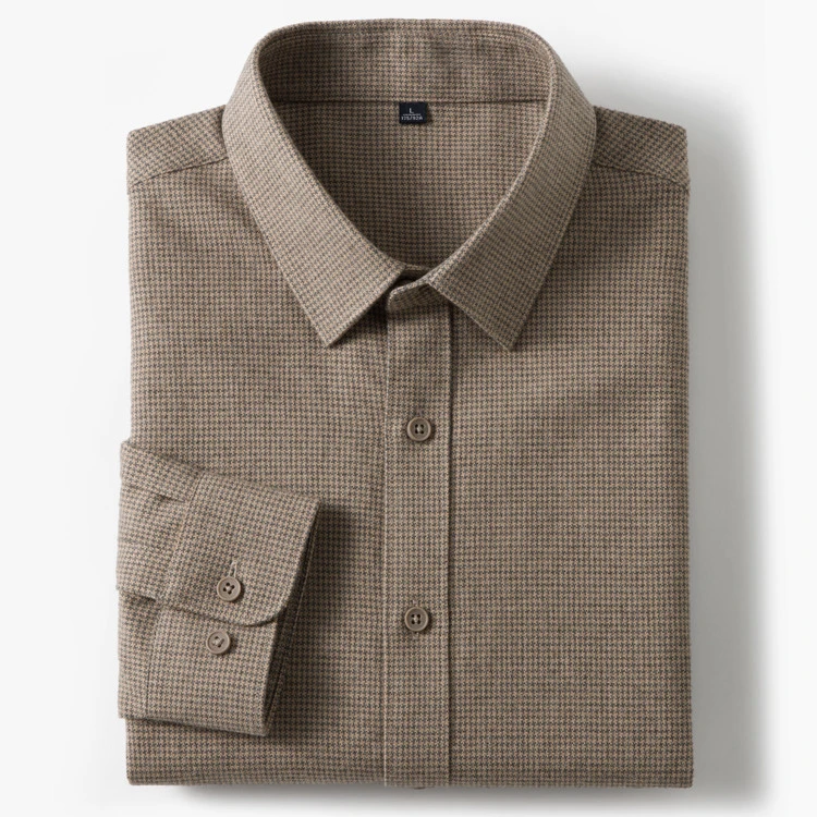 【可机洗绵羊毛】男士长袖秋冬外套男衬衫新款莫代尔磨毛商务衬衣