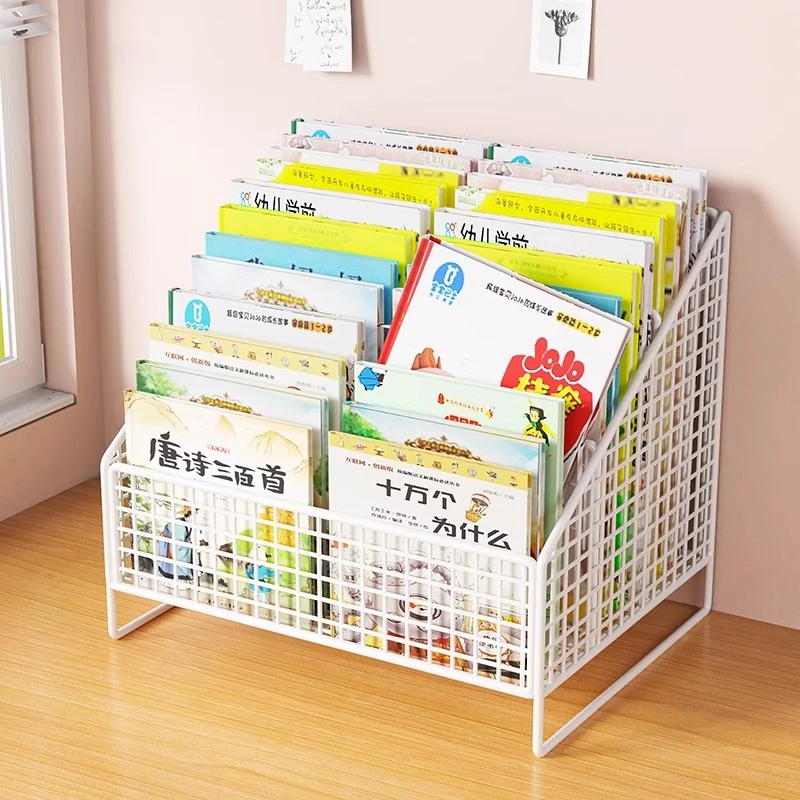 儿童书架桌面收纳盒书桌上书本阅读架床头飘窗宝宝绘本整理置物架