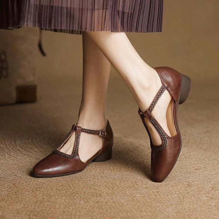 夏季包头女时装凉鞋软底粗跟凉鞋春夏百搭低跟平底中跟真皮单鞋
