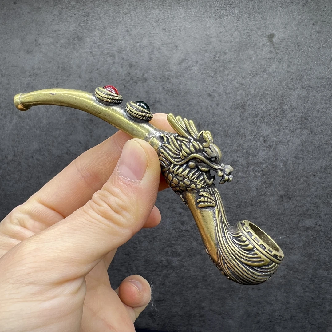 纯铜霸气龙烟锅1.2公分烟锅925