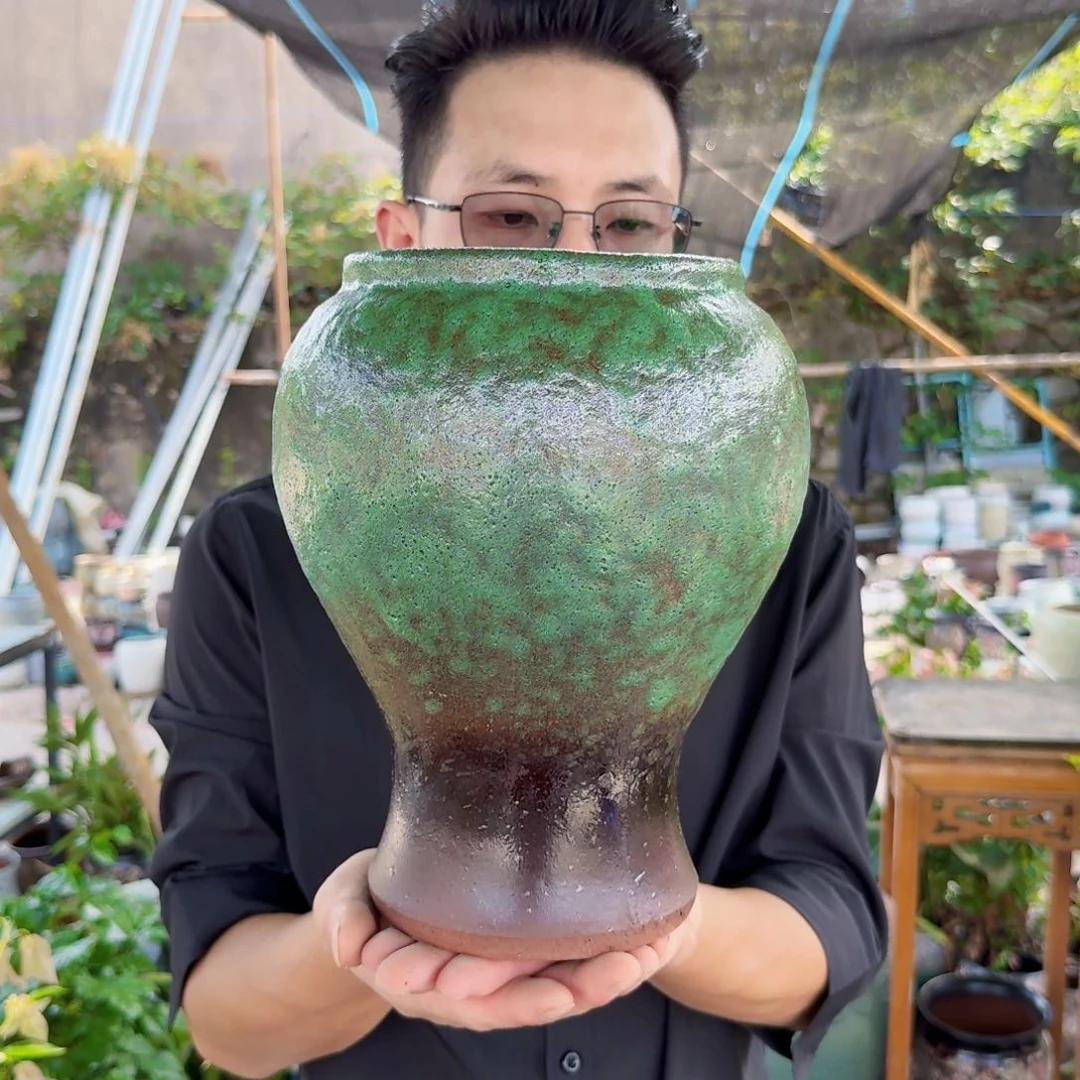 紫砂花盆口16高27（美人鱼牛油果一个