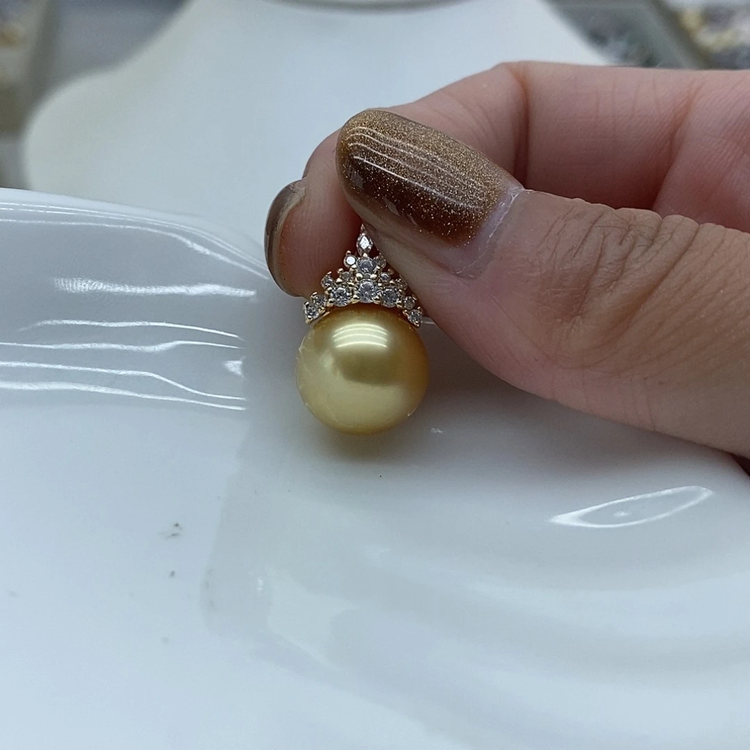 银S925镶嵌吊坠(不含链)海水珍珠
