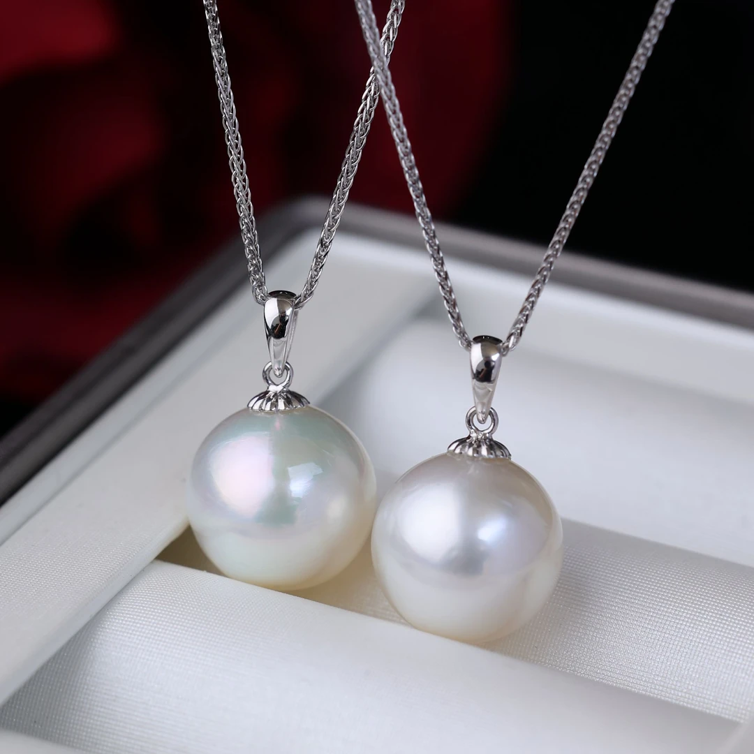 海水澳白珍珠吊坠项13-14-15mm18K金冷白光简约百搭*多样性发一