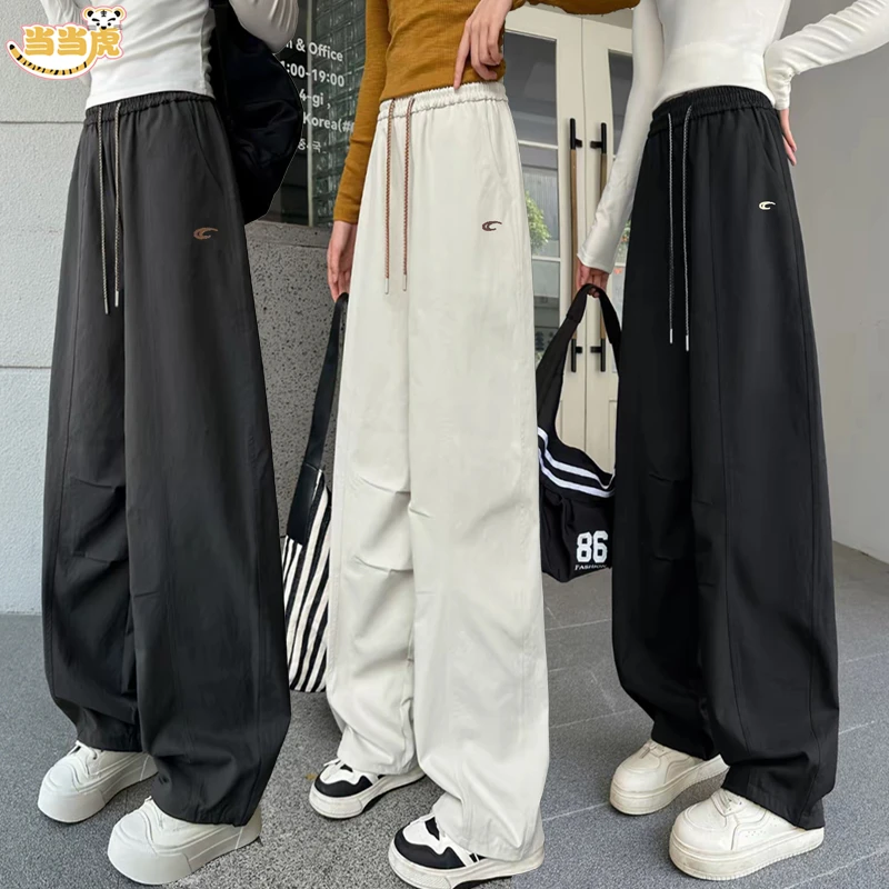 【超软弯刀裤】2025春秋新款女大童初高中学生工装裤直筒长裤65091