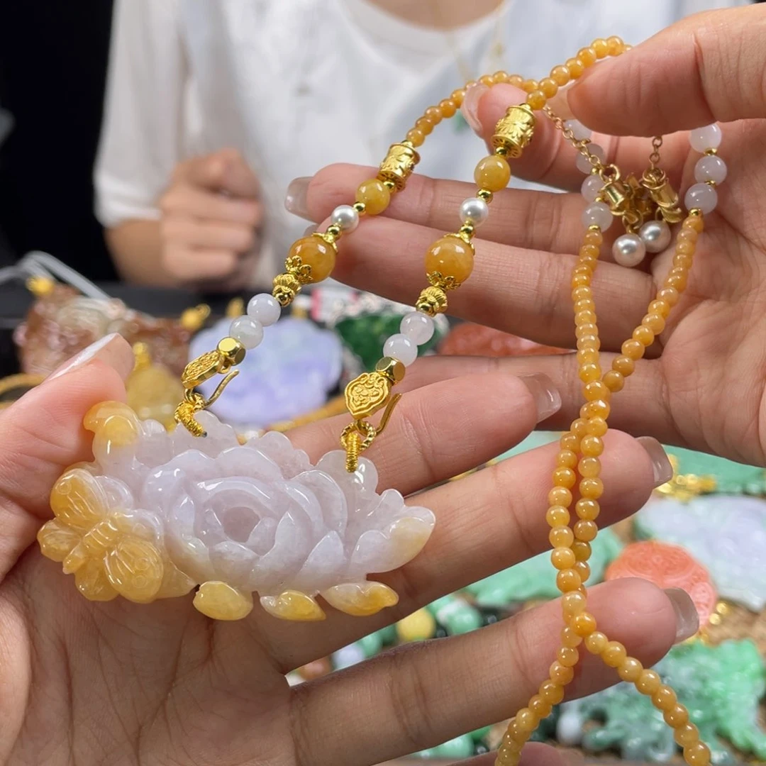 翡翠未镶嵌颈饰代编织