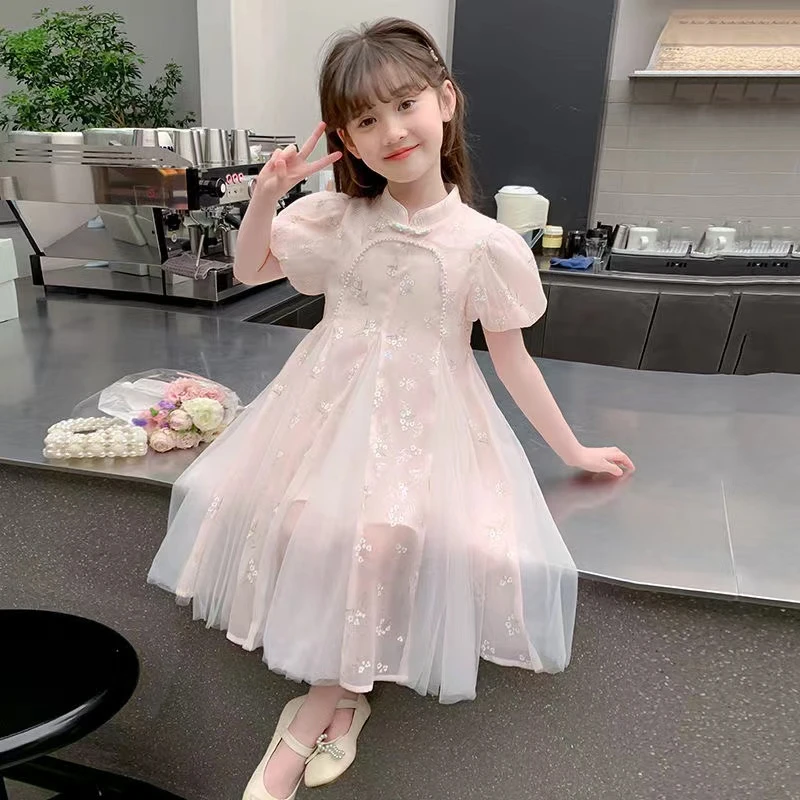 中国风儿童旗袍公主裙女童连衣裙夏季2024新款裙子大童新中式夏装