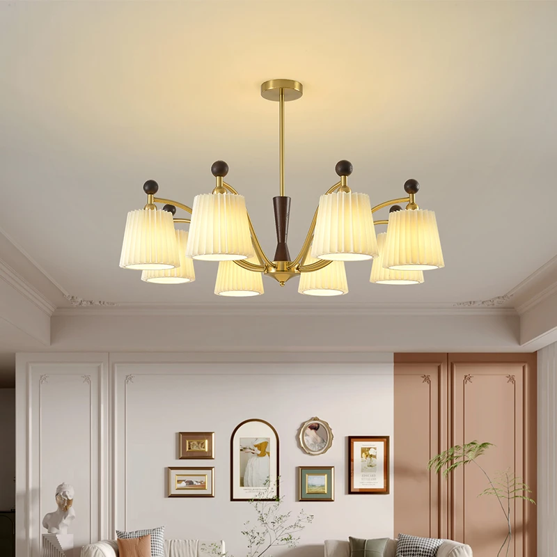 客厅吊灯新款法式奶油风创意个性枝形吊灯现代简约中古风复古灯具