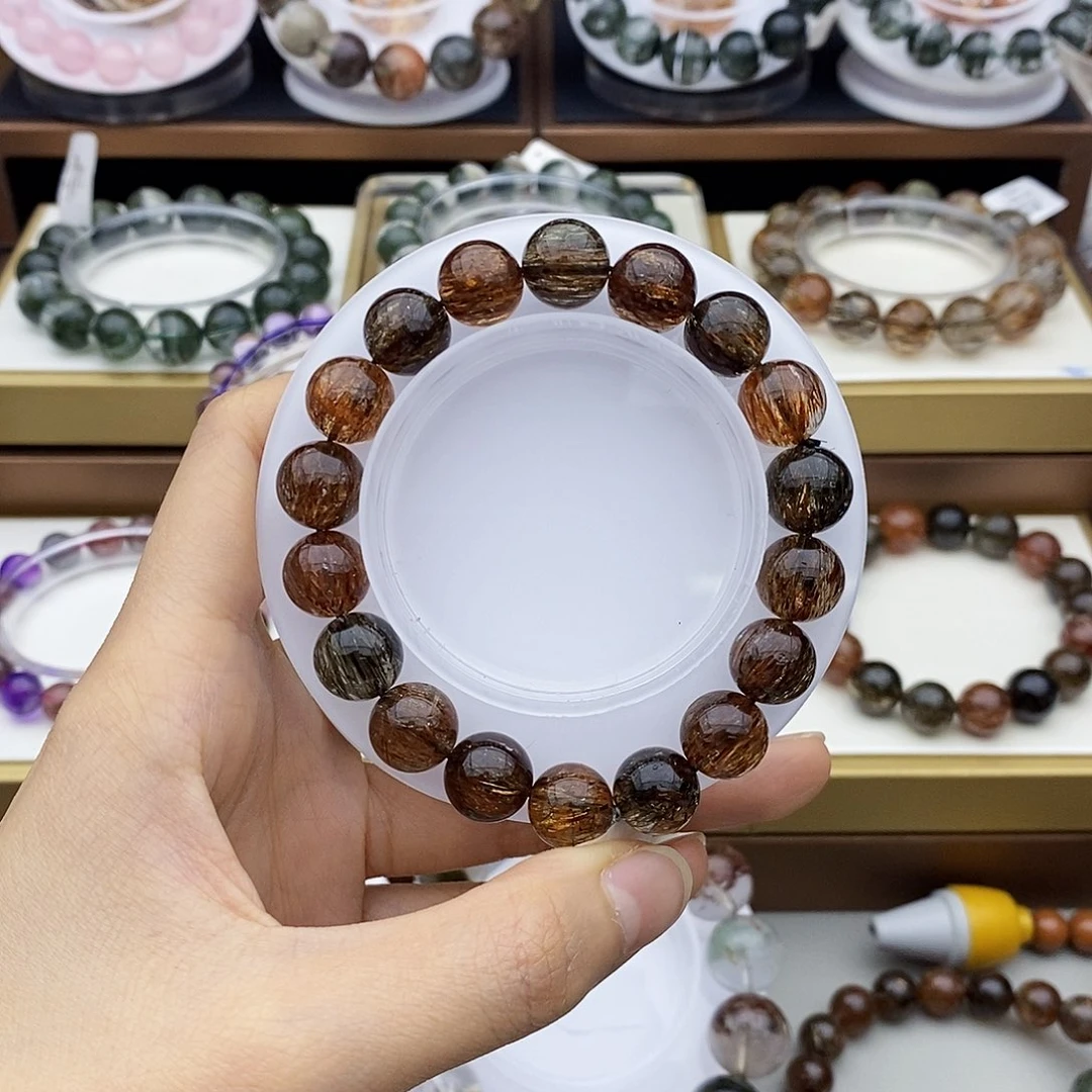 水晶手串未镶嵌满*黑金超