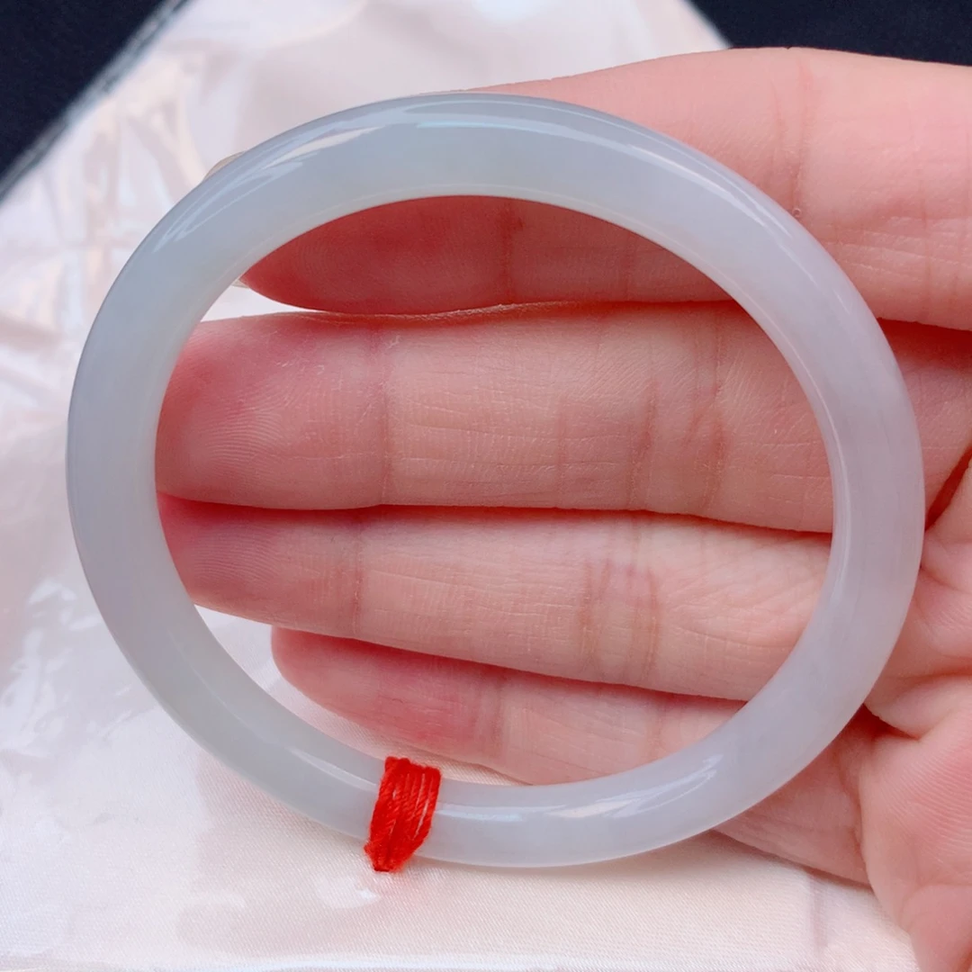 翡翠未镶嵌手镯51.5叮铛条 细糯化白月光完整度高