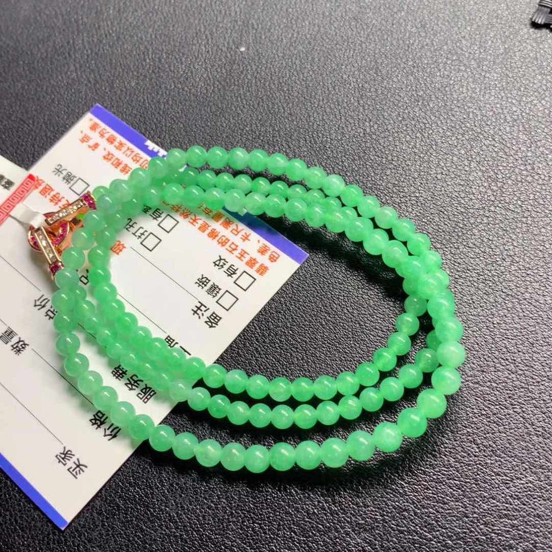 翡翠未镶嵌颈饰项链