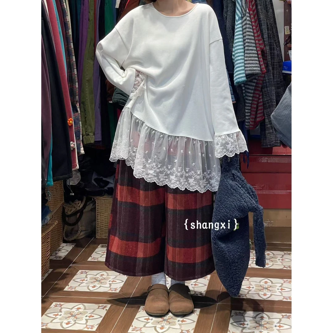 叨叨推荐款 YQ#9695#加绒蕾丝拼接上衣 （冬季新款）X