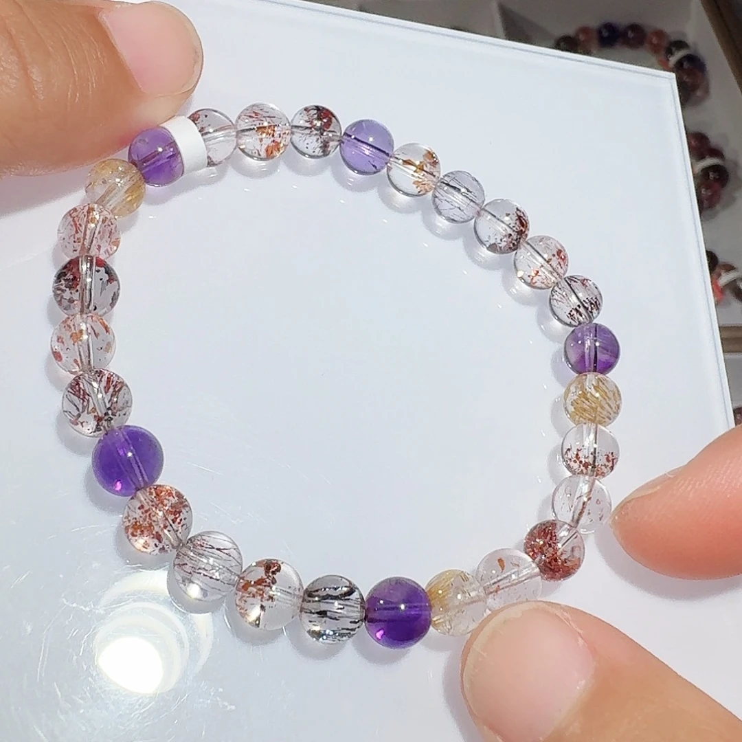 手链水晶未镶嵌6.8mm仙女超七手串