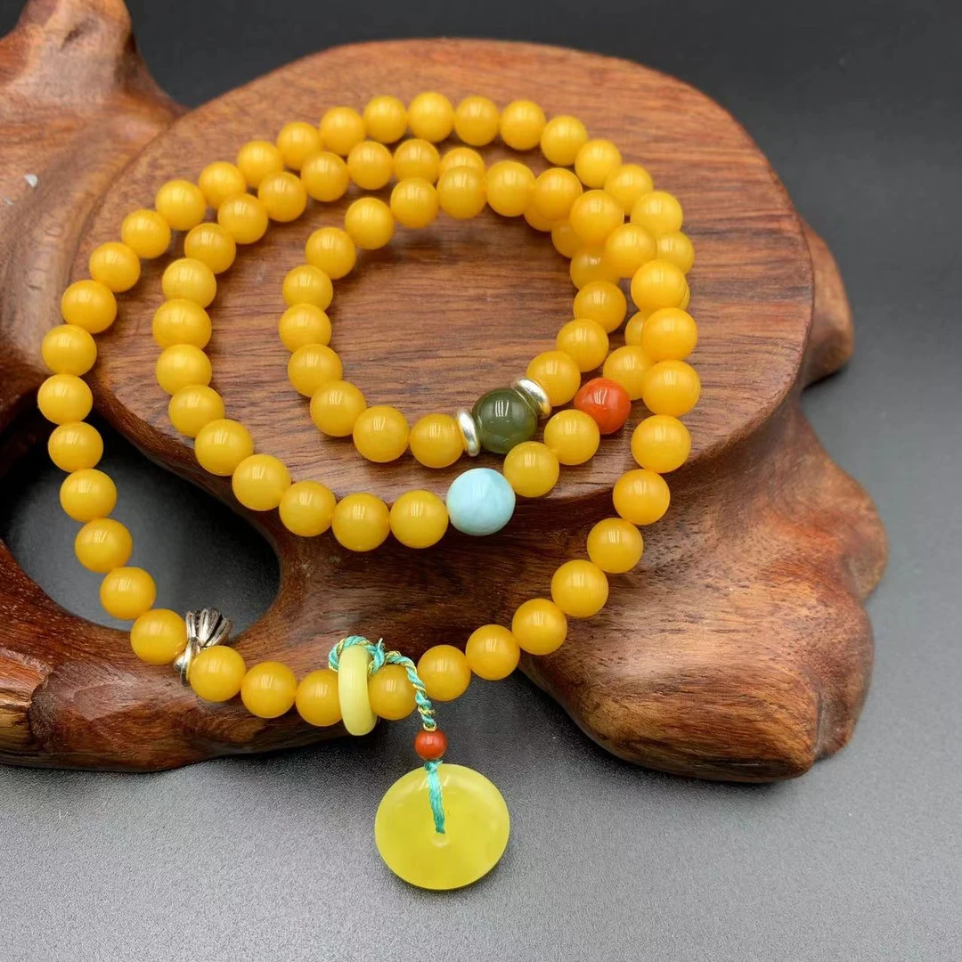 天然蜜蜡多圈手串、经典百搭轻奢时尚大气701119#顺丰包邮