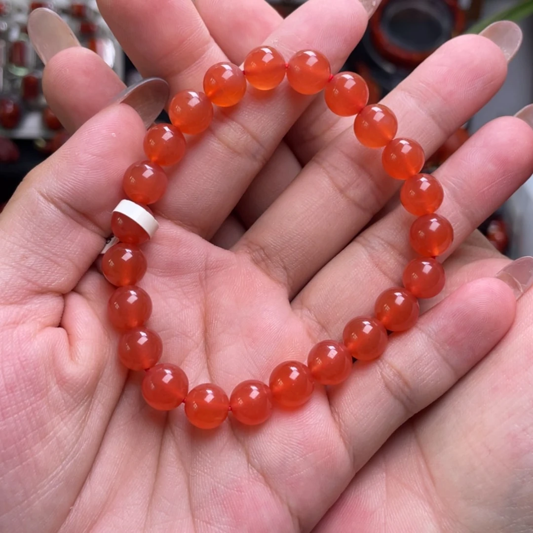 【闪购商品】未镶嵌8mm保山冰红手串南红玛瑙乐****婷