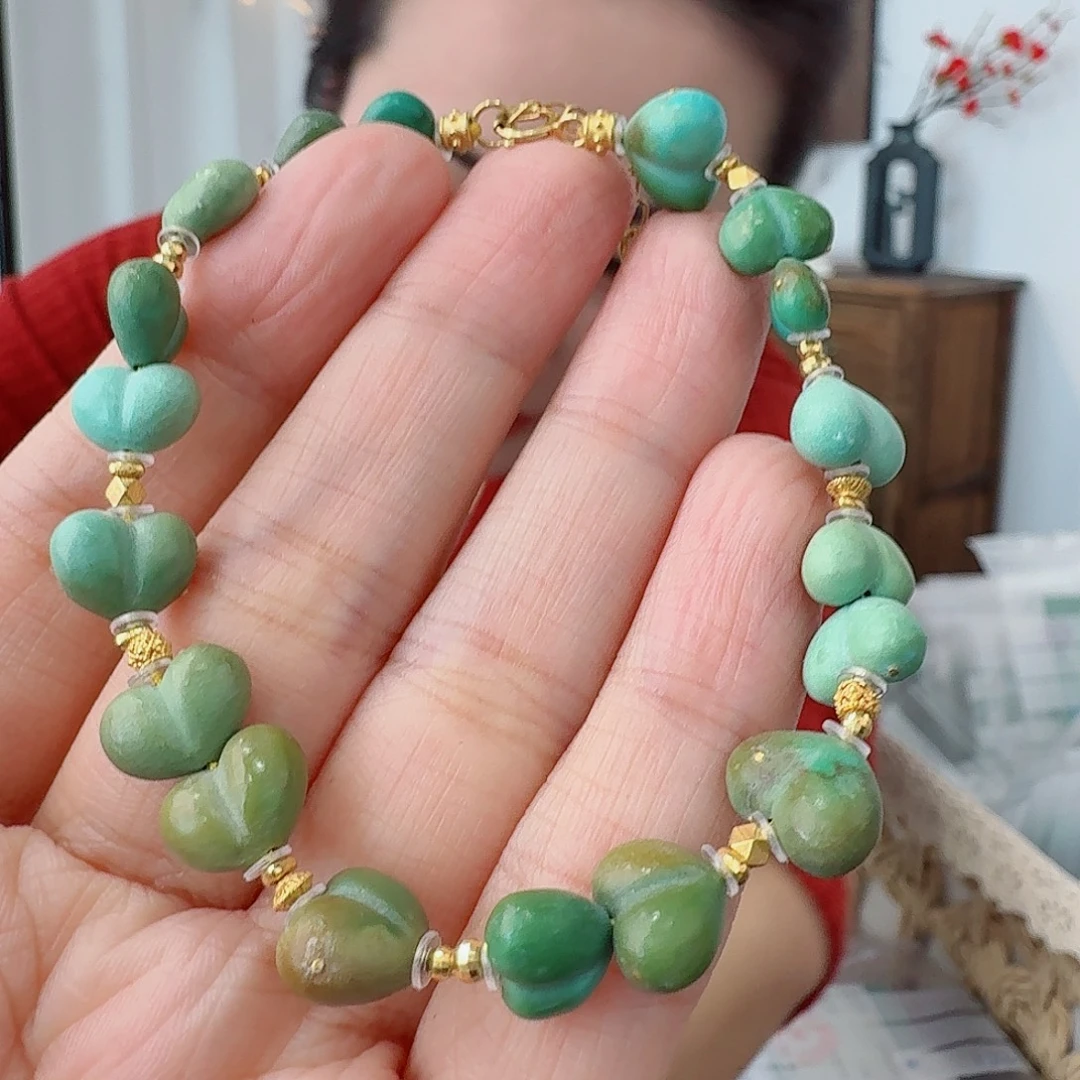 绿松石18K金镶嵌珠宝奇石