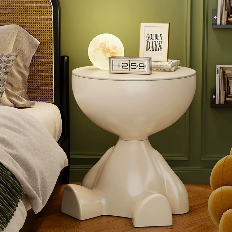 奶油风床头柜简约现代卧室家用置物架小茶几创意边几床边桌子eex