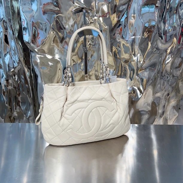 95新 Chanel/香奈儿 Chanel 白色 手提 单肩托特包
